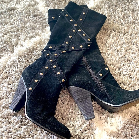 Carlos Santana suede studded knee high boots - Picture 3 of 3